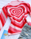 Heart Mock Neck Long Sleeve Sweater