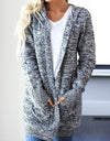 Heathered Open Front Cardigan with Pockets