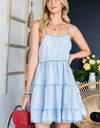 Spaghetti Strap Tiered Denim Dress