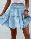 Smocked Waist Frill Trim Skirt