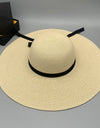 Bow Paper Braided Wide Brim Hat