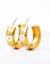 Stainless Steel 18K Gold Plated Ring Shape C-Hoop Earrings