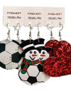 Snowman, Ball, and Heart Earrings Set