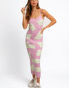 Le Lis Abstract Contrast Maxi Sweater Cami Dress