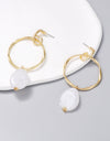 Alloy & Rhinestone Hoop Drop Earrings