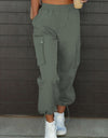 Drawstring Elastic Waist Pants with Pockets