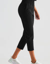 Elastic Waist Cropped Sports Pants