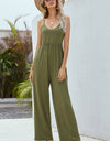 V-Neck Spaghetti Strap Wide Leg Jumpsuit