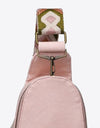 Random Pattern Adjustable Strap PU Leather Sling Bag