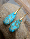 Handmade Teardrop Shape Natural Stone Dangle Earrings