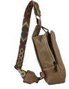 Random Pattern Adjustable Strap PU Leather Sling Bag