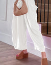 Full Size Pocketed Drawstring Wide Leg Pants