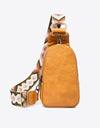 Random Pattern Adjustable Strap PU Leather Sling Bag