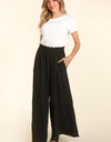 Haptics Elastic Waist Wide Leg Pants with Pockets