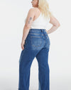 BAYEAS Full Size High Waist Two-Tones Patched Wide Leg Jeans