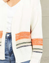 Woven Right Color Block Open Front Drop Shoulder Cardigan