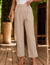 Ruched Half Elastic Waist Pants