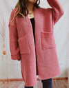 Open Front Long Sleeve Cardigan with Pockets