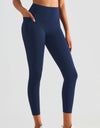 Wide Waistband Sports Leggings with Pockets