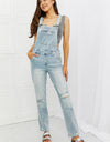 Judy Blue Melina Full Size Distressed Straight Leg Overalls