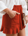 Full Size Ruffled Elastic Waist Shorts