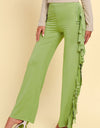 Fringe Trim Wide Leg Pants