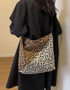 Leopard Contrast Adjustable Strap Shoulder Bag