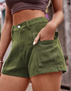 High-Waist Denim Shorts with Pockets