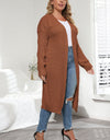 Plus Size Open Front Long Sleeve Cardigan