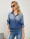 Pocketed Button Up Dropped Shoulder Denim Jakcet