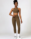 Cutout Cropped Sport Tank and Leggings Set