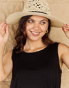 Fame Fight Through It Lace Detail Straw Braided Fashion Sun Hat