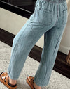 Drawstring High Waist Jeans with Pockets