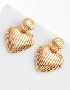 Zinc Alloy Ribbed Earrings