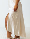 Plus Size Slit Ruffled Skirt