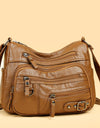 Multi-Pocket PU Leather Crossbody Bag