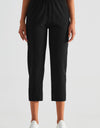 Elastic Waist Cropped Sports Pants