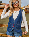 Heart Button Denim Vest