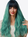 13*1" Full-Machine Wigs Synthetic Long Wave 26" in Seafoam Ombre