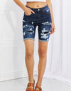 Judy Blue Lucy High Rise Patch Bermuda Shorts