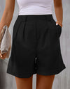 Pocketed Mid-Rise Waist Shorts