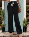 Drawstring High Waist Straight Pants