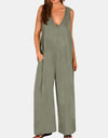 Full Size V-Neck Wide Strap Jumpsuit