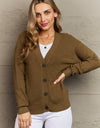 Zenana Kiss Me Tonight Full Size Button Down Cardigan in Olive