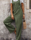 Perfee Textured Pocketed Wide Strap Overalls