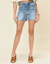 Judy Blue Full Size High Waist Raw Hem Denim Shorts