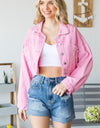 Veveret Fringe Distressed Button Up Denim Jacket