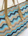 Chevron Straw Tote Bag