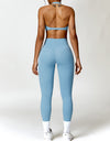 Twisted Halter Neck Bra and High Waist Leggings Active Set