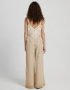 Fringe Hem Wide Leg Long Pants